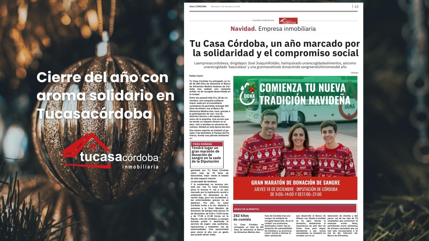 Tu Casa Córdoba cierra el año reforzando su compromiso social y solidario en Córdoba