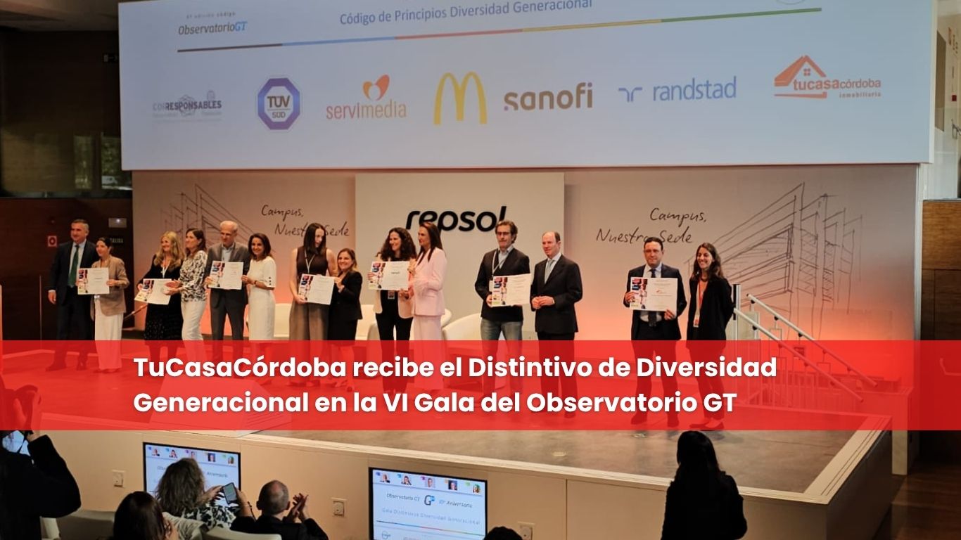 TuCasaCórdoba recibe el Distintivo Nacional de Diversidad Generacional en la VI Gala del Observatorio GT