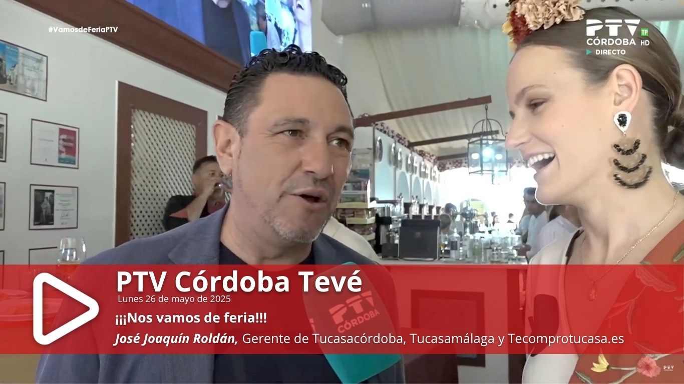 José Joaquín Roldán, gerente de Tucasacórdoba, visita PTV Córdoba desde la Feria de Córdoba para compartir los últimos hitos de la inmobiliaria